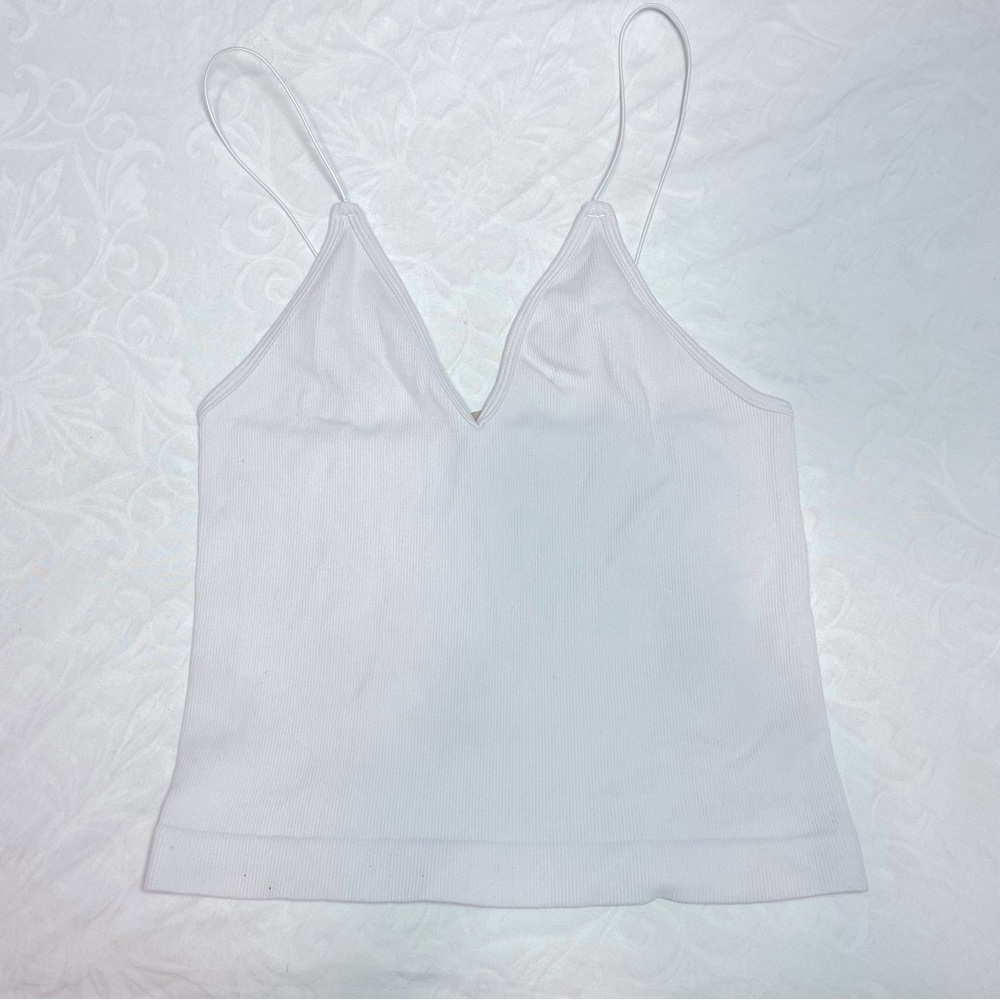 Bundle/$4 Basic Stretchy Ribbed Tie Spaghetti Strap Crop Top Tank Shirt One Size